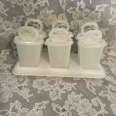 VTG TUPPERWARE Set 6 ICE TUPS Popsicle Freezer Pudding Yogurt Molds w/ Tray #481