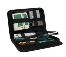 11-Piece Network Tester and RJ45 Jack Sleeve Tool Kit Ethernet Crimping Tool Set