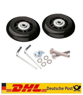 2 Stück Gepäck Koffer Ersatz Räder Achsen OD 70mm Reparatur Mute Gummi Rollen DE