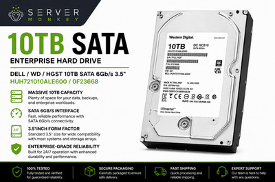 Dell / WD / HGST 10TB SATA 6Gb/s 3.5''Hard Drive - 	HUH721010ALE600 / 0F23668