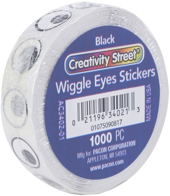 Creativity Street Wackelaugen Aufkleber 0,5'' 1.000/Pkg - schwarz - 3402-01