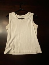 Athletic Works Women's White Sleeveless Shirt, Size M