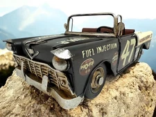 Rustic Vintage Classic Rally Car Model Metal SCULPTURE FIGURINE Man Cave Decor