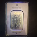 Royal Mint 1oz 999.9 Fine Silver Bar - The Three Graces - Assay Sealed