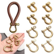 Shackle Fob Brass Keychain Hook Key Ring Solid Brass Carabiner D Bow Staples