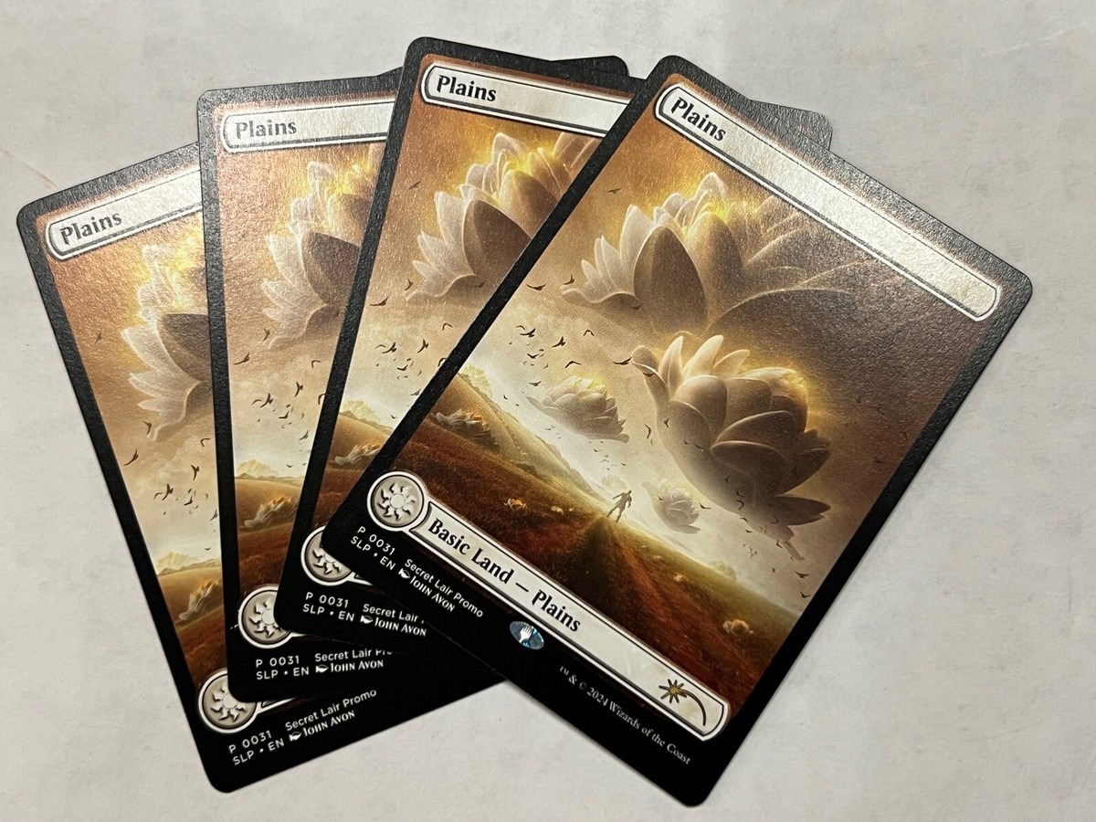 4xMTG SLP 0031 PLAINS Land Lotus Secret Lair Drop Convention