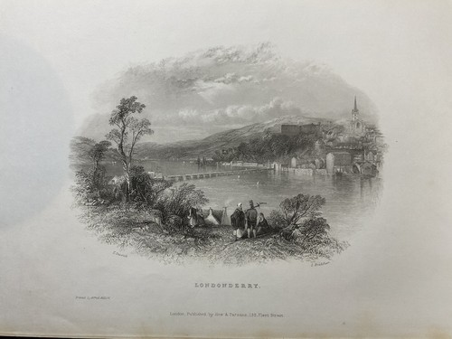 Londonderry, Antique Print, Circa 1842