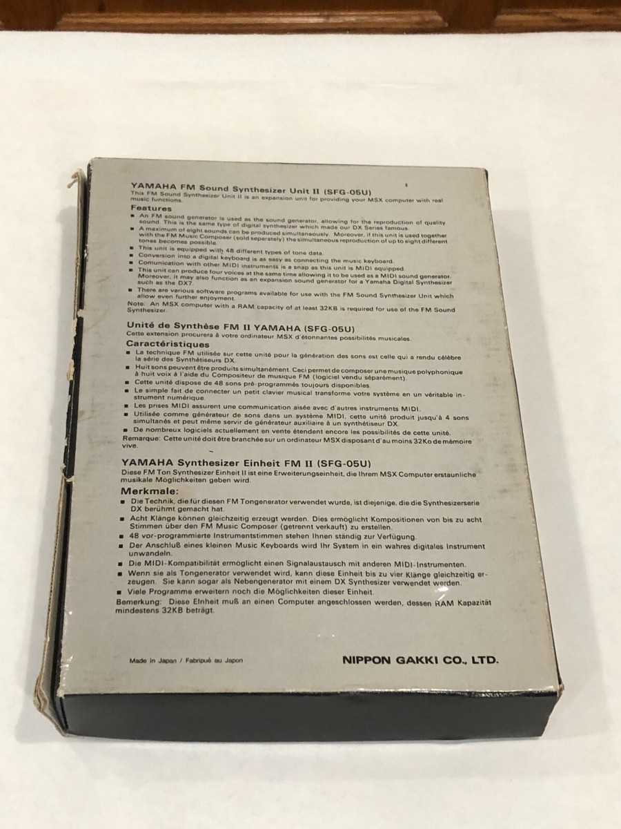 その他 YAMAHA  SFG-05 Yamaha SFG-05U FM Sound Synthesizer Expansion Unit II For