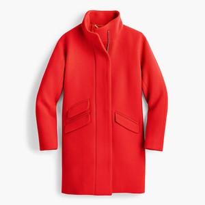 red cocoon coat