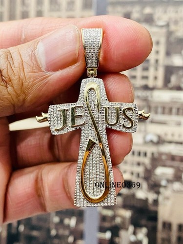1.85 ct RD Simulated Diamond mens Cross 