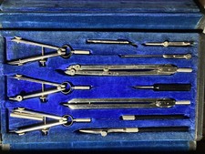 Vintage Charvos Drafting Tool Set 614 Complete with Case 11 tools NICE