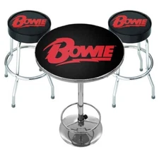David Bowie - Rocksax Bar Set - 2 Bar Stools & 1 High Top Table - NEW