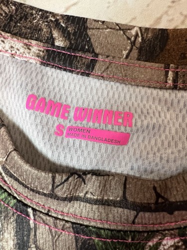 Game Winner Realtree Camouflage Damen Sport kurzärmelig S rosa Stich Rundhalsausschnitt - Bild 7 von 7