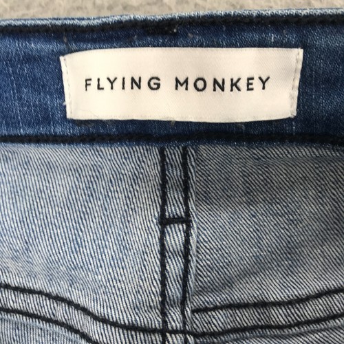 Flying Monkey Jeans Women Size 26 Mid Rise Distressed Tapered Leg Raw Hem Blue - 第 4/11 張圖片