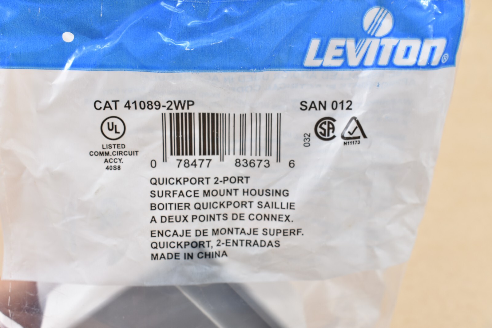Box Of  25 Leviton 41089-2WP,  Surface-Mount QuickPort Box  2-Port  White