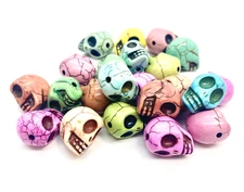 HOWLITE PALE PASTEL SKULL BEADS Approx. 18x17x14mm 15.5 in STRANDS 22 Pieces