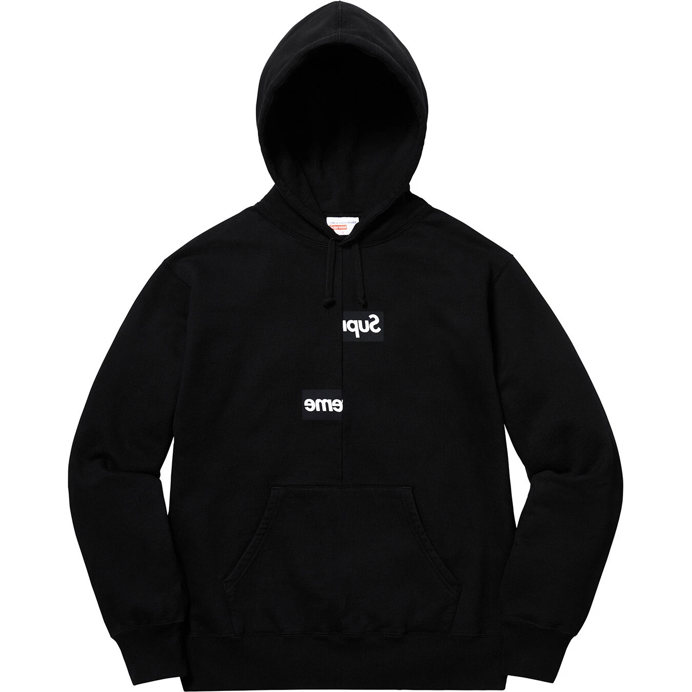 Sweat shirt à capuche logo Supreme CDG Split Box noir S F/W 18
