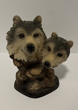 Vintage ResinWolf Head Sculpture