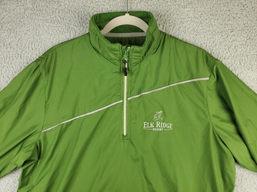 Sunice Weather Windbreaker Rain 1/4 Zip Green Elk Ridge Golf Resort Men's Medium - Picture 2 of 18