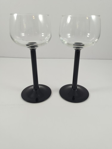 2 copas de corvejón de vino vintage Luminarc Francia tallo negro del Rin 4 oz - Imagen 2 de 10