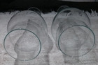 Pair Clear Glass Hurricane Chimney Lamp Globes 8-3/8"H x 2-1/2" Round Bottom — photo 4