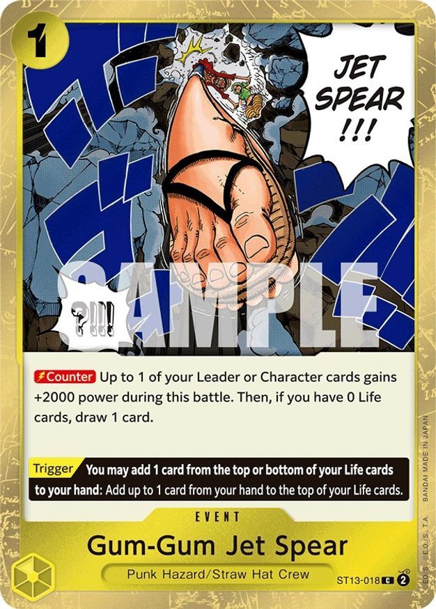 One Piece Gum-Gum Jet Spear (ST13-018/35) Ultra Deck The Three Brothers NM FOIL