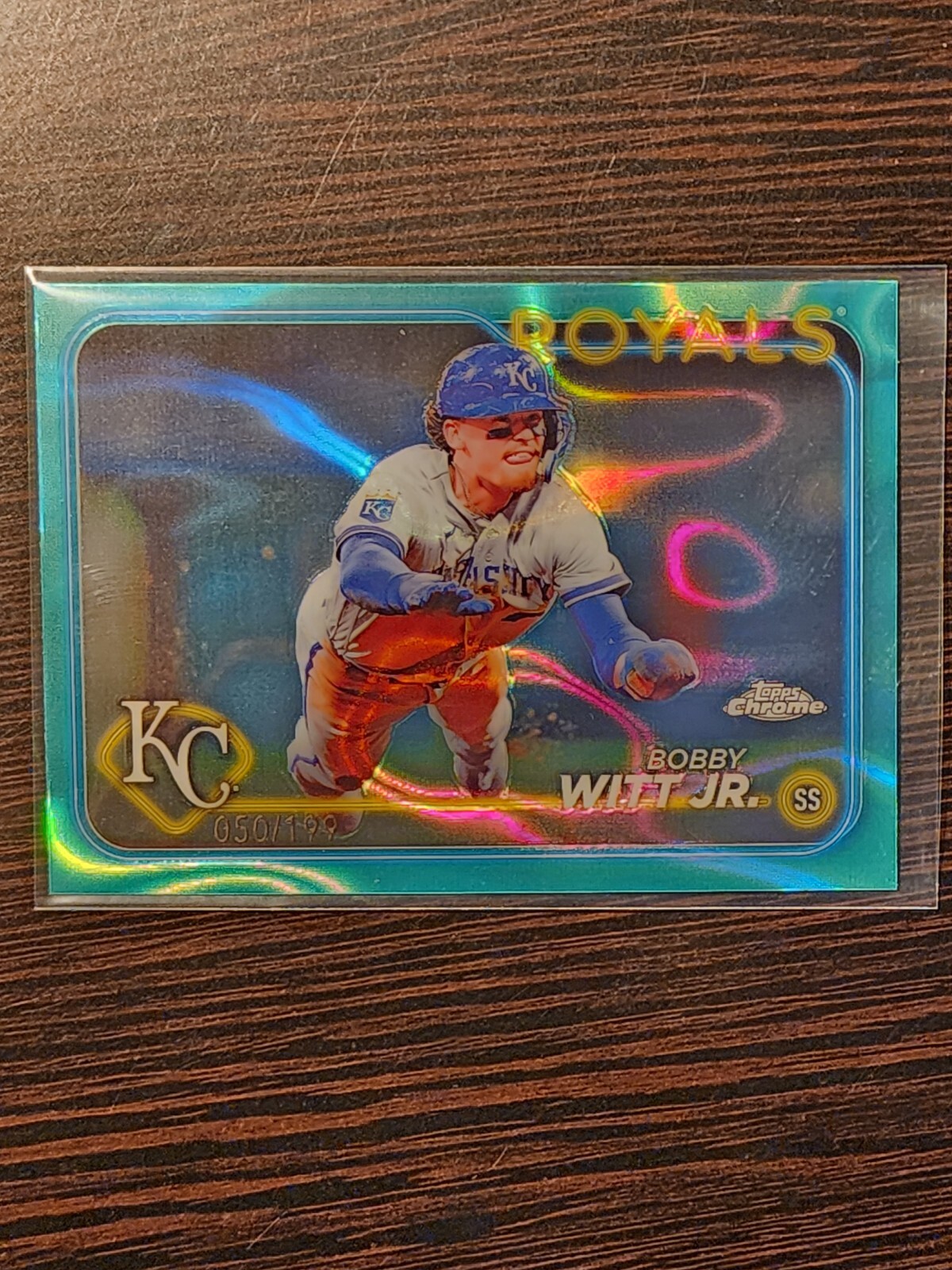 2024 Topps Chrome Bobby Witt Jr. #120 Aqua Lava Refractor 050/199 KC Royals