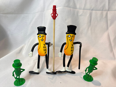 Mr. Peanut Planters Nuts Lot Russ Bendy Guys Whistles Charm Straw