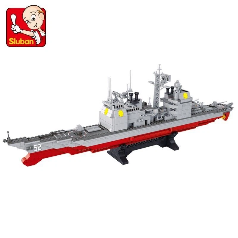 MOC Building Blocks WW2 NAVY Cruiser Warship Bricks Model Kids DIY Toys - Image 2 of 4