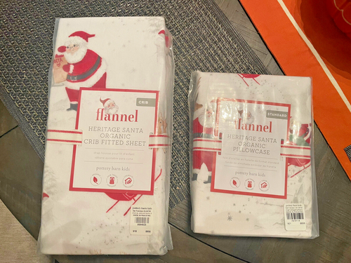 Pottery Barn Sheet + holiday pillowcase Heritage Christmas Toddler baby Crib , - Picture 2 of 12
