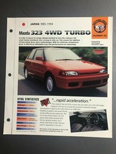 1985 - 1994 Mazda 323 4WD Turbo Coupe IMP "Hot Cars" Spec Sheet Folder Brochure