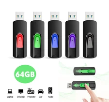 5PCS 64GB USB 2.0 Flash Drives Memory Stick Thumb Pen Drive U Disk Video Storage