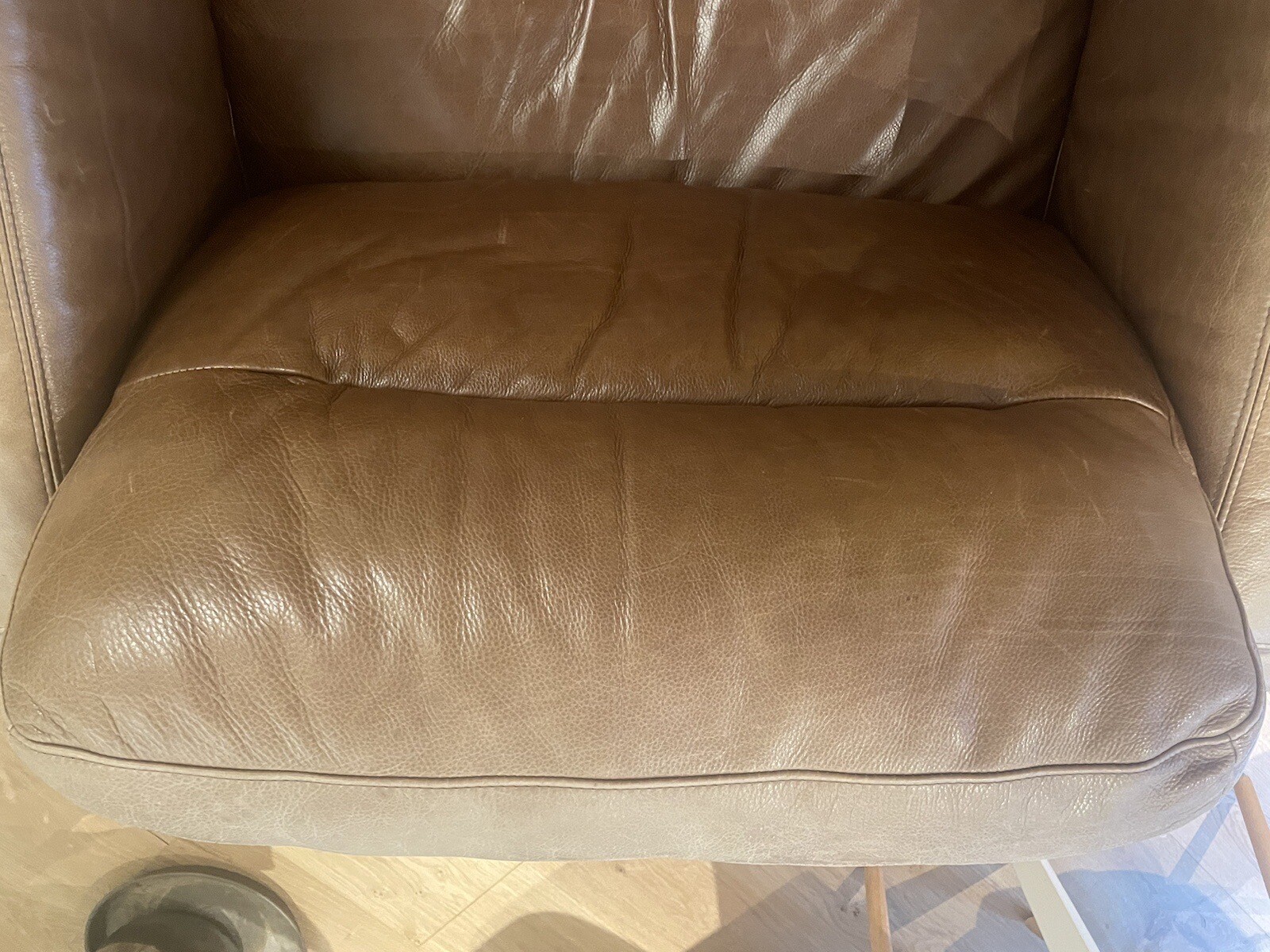 PreLoved Large Brown Leather Armchair eBay