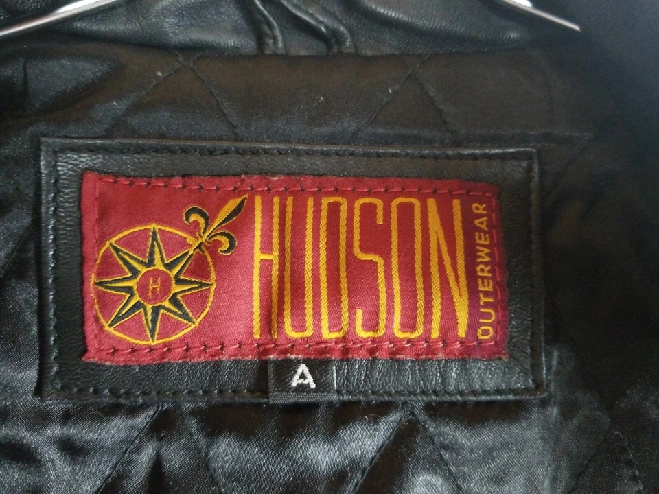 Hudson Men Leather Black Multi Pocket Bomber Jacket Full Zipper - Image 4 of 4