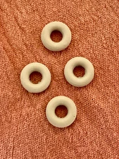 4 OLD LOOK white rubber TIRES  3/4"od Tootsietoy Jumbo, cast iron Hubley Manoil