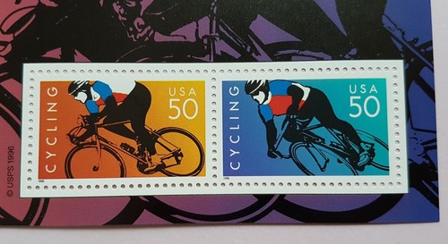 USA 1996 Sports Cycling Racing Bikes Mini Sheet Stamps Mint NH - Picture 2 of 2