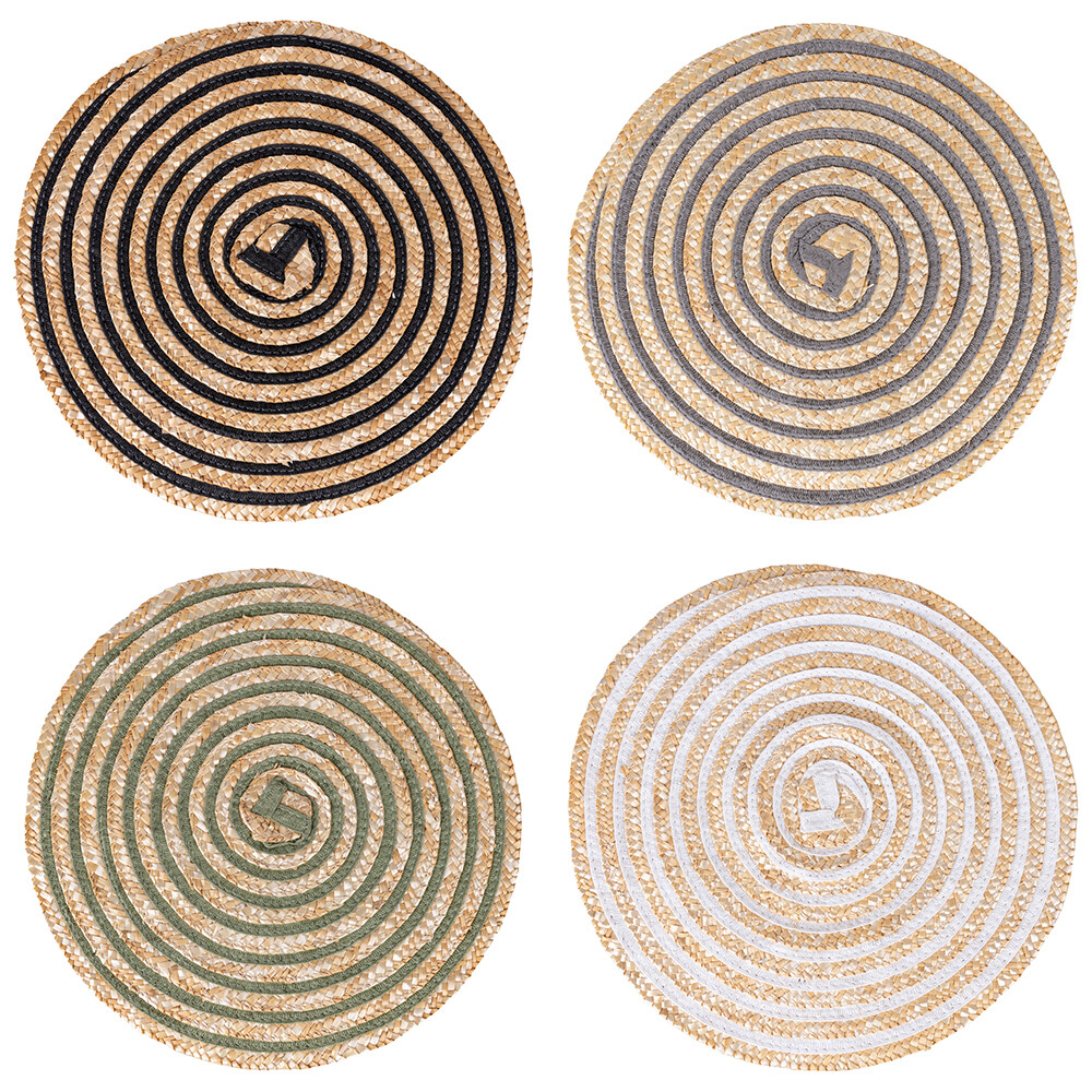 Tovaglietta tonda con trama a spirale Spiral Stones