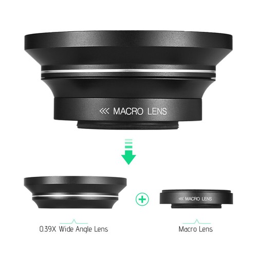 Repuesto de lente macro gran angular HD 37 MM 0,39 X para videocámara cámara DSLR Y7Z4 - Imagen 5 de 7