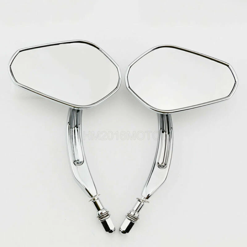 Espejos retrovisores cromados para motocicleta Harley Davidson Road Glide King Softail Dyna Foto 4 de 4