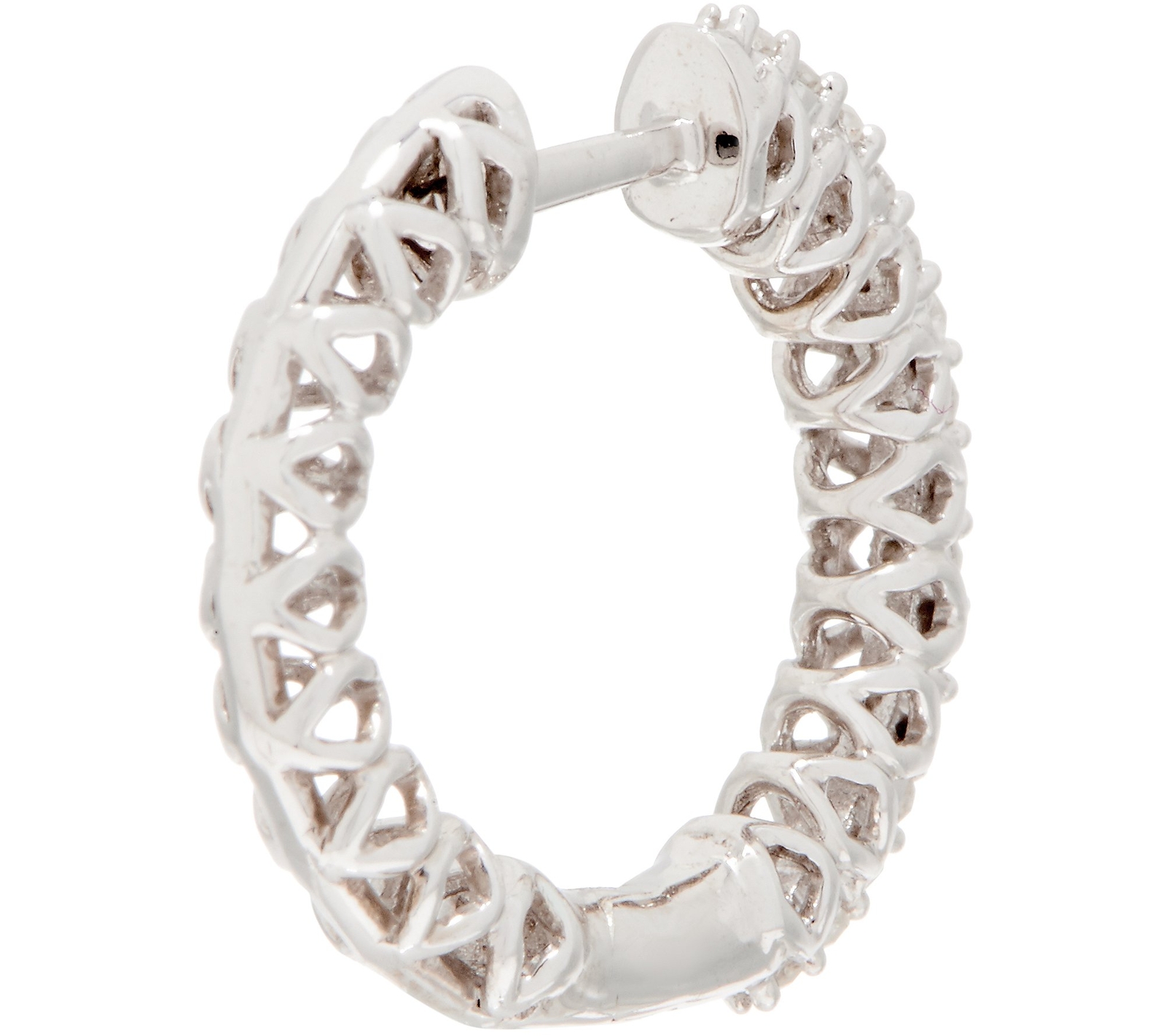 QVC Affinity Sterling Silver 0.20cttw White Diamond Huggie Hoops Earrings