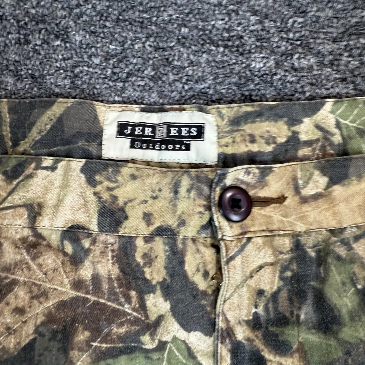 Pantalon cargo vintage Jerzees Outdoors chêne mousse camouflage homme