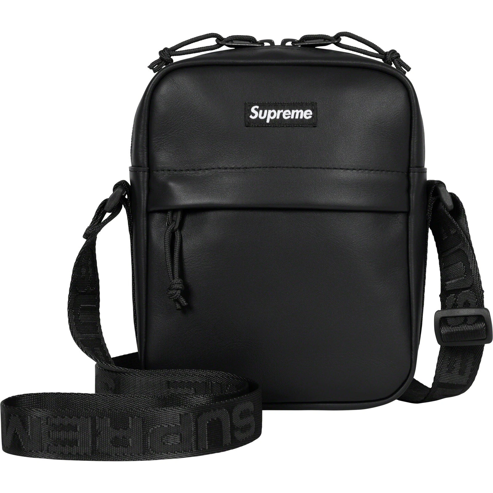 Sac à bandoulière en cuir de vache Supreme noir EN MAIN DSWT livraison gratuite, sacs suprêmes