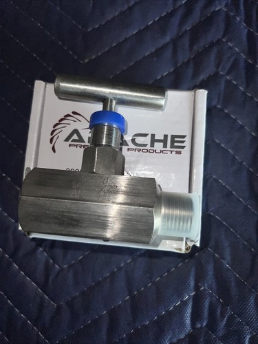 APACHE Needle Valve 1/2" Male NPT x 1/2" Female NPT 6000 PSI Stainless NACE - Picture 5 of 5