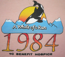 Vtg 80s T SHIRT S/M 1984 ORCA KILLER WHALE USA MADE SINGLE STITCH SUNBELT SPORTS