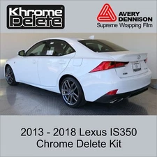 Chrome Delete Vinyl Wrap fitting the 2013-2020 Lexus IS350 (Glossy Black)