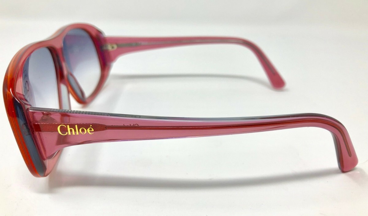 NEW Chloe 83S Pink Sunglasses Rhinestone Grey Gradient Fade
