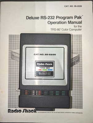Radio Shack TRS-80 Color Computer Deluxe RS-232 Program Pak 26-2226 Coco
