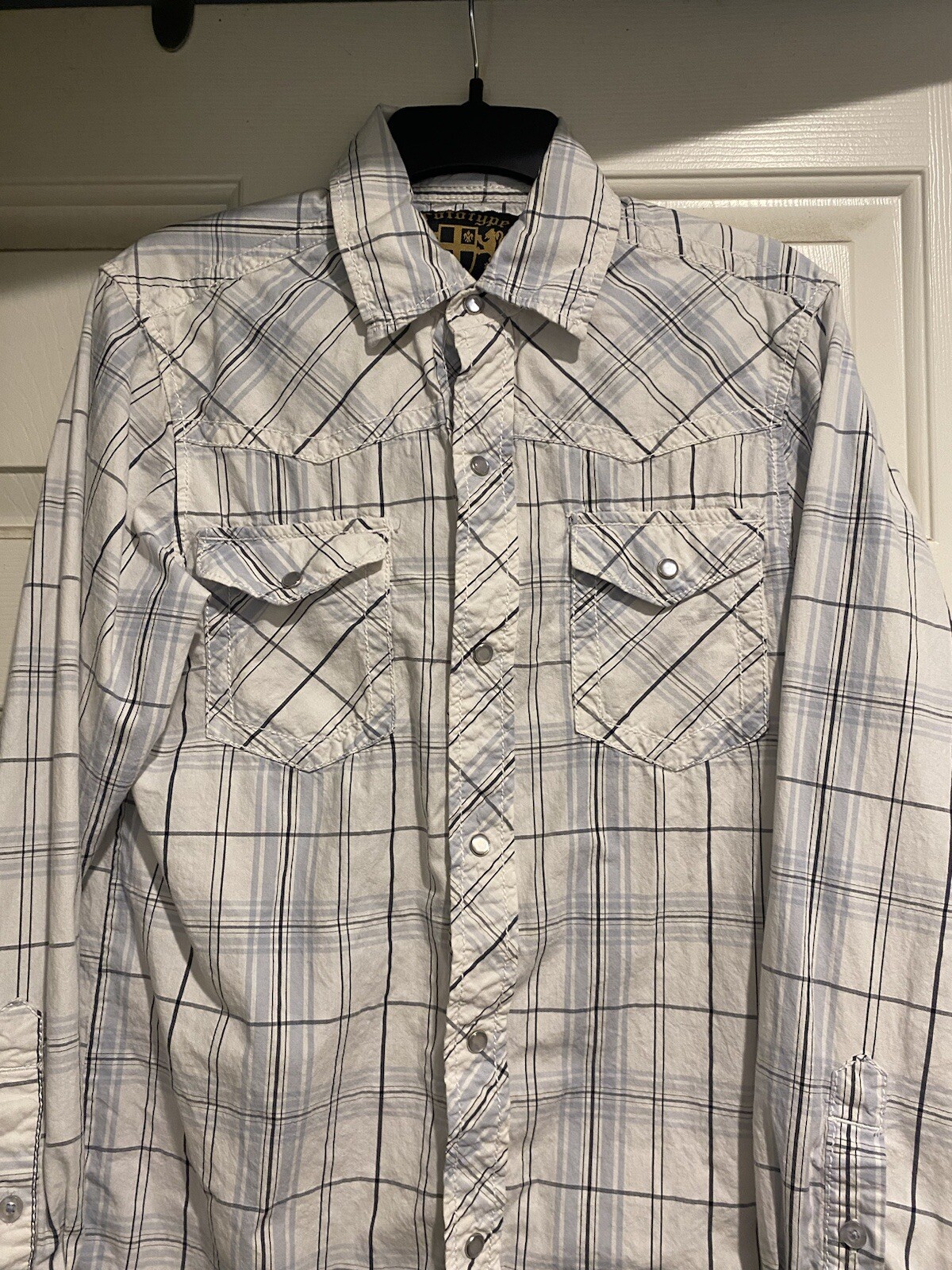 Prototype Western Pearl Snap Button Down Shirt Me… - image 3