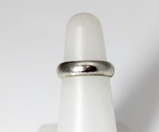 Lovely Sterling Silver Simple Band Beveled Edge Ring Size 5 10907