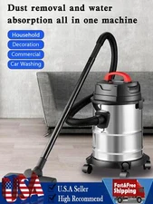 5 Gallon Steel Stainless Wet/Dry Canister Vac Shop Vacuum Cleaner 1800W